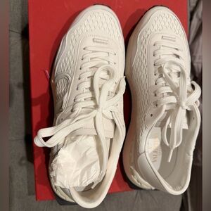 Authentic Valentino Garavani White Rock Stud TexturedSneakers